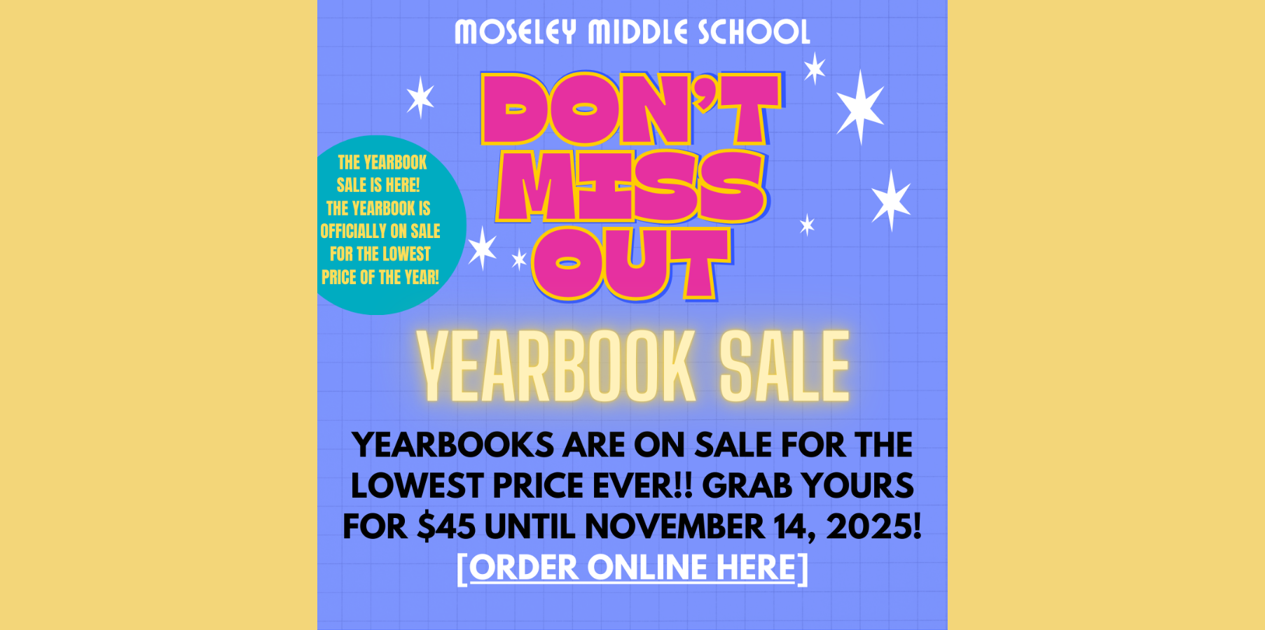 Moseley Yearbook Sale