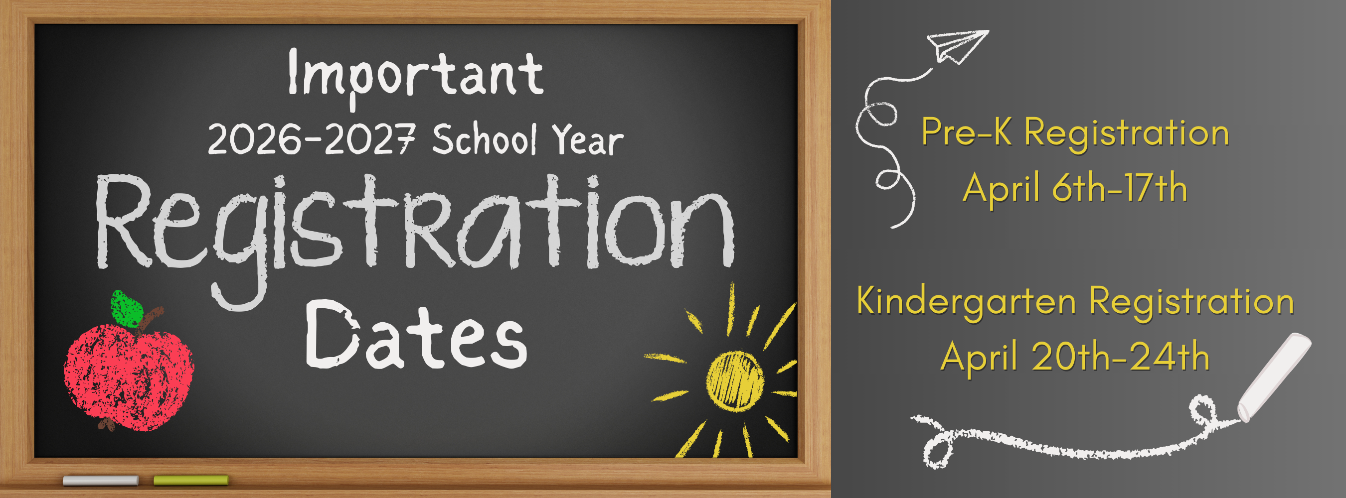 PreK &amp; Kindergarten Registration Dates