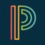 A stylized letter 'P' composed of colorful lines against a dark background.