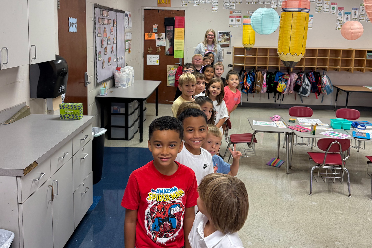 Students in a line