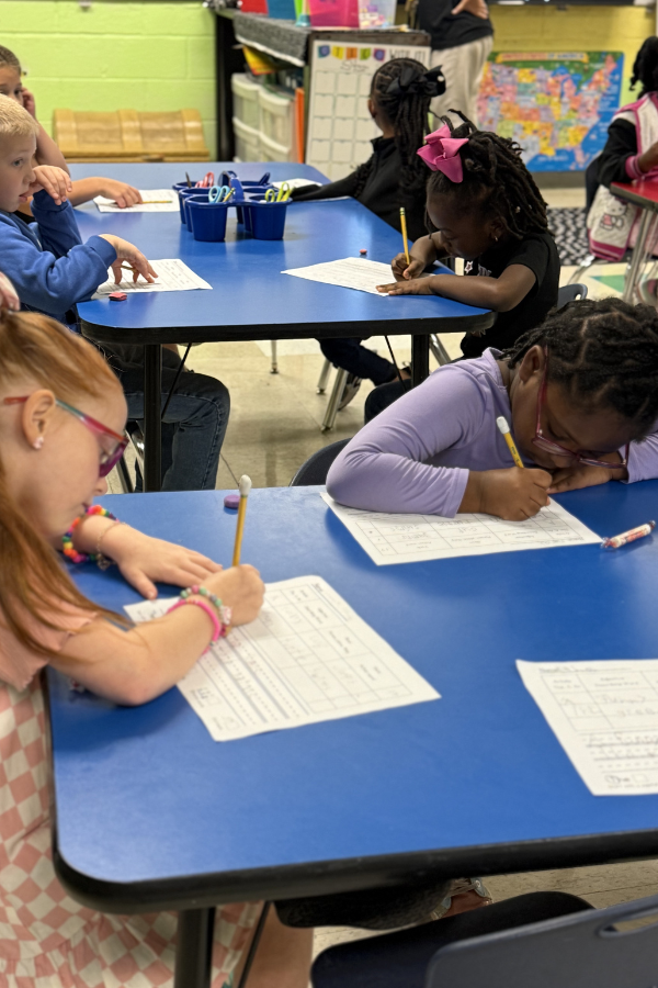 Students writing
