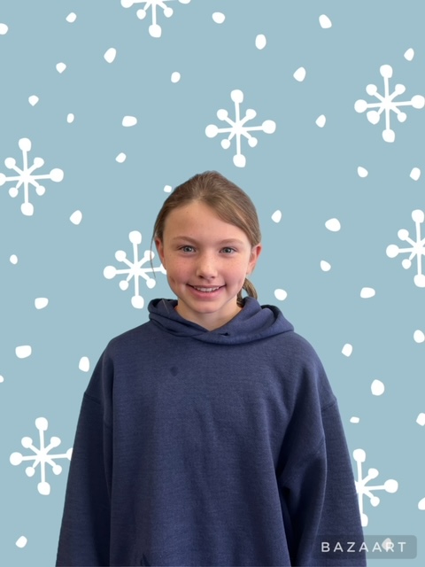 girl with snowflake background