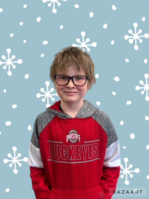 boy with snowflake background