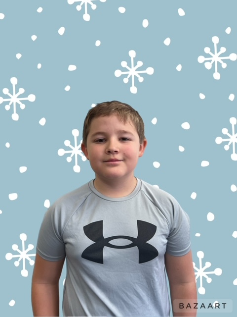 Boy with snowflake background