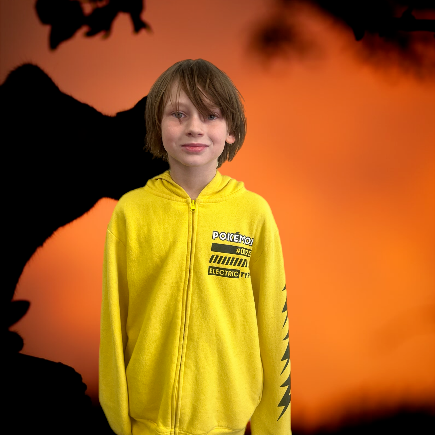 boy with halloween background