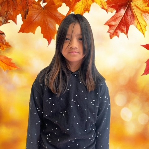 Girl with fall background