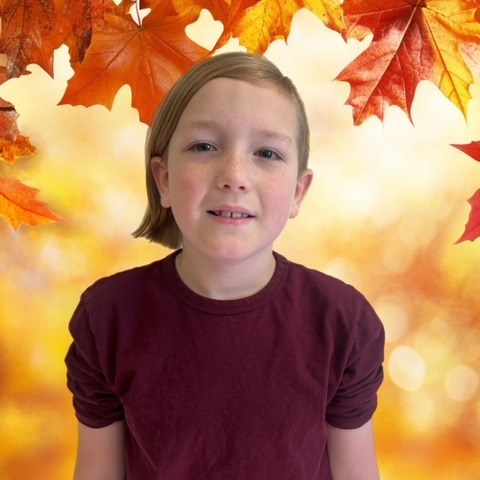 boy with a fall background