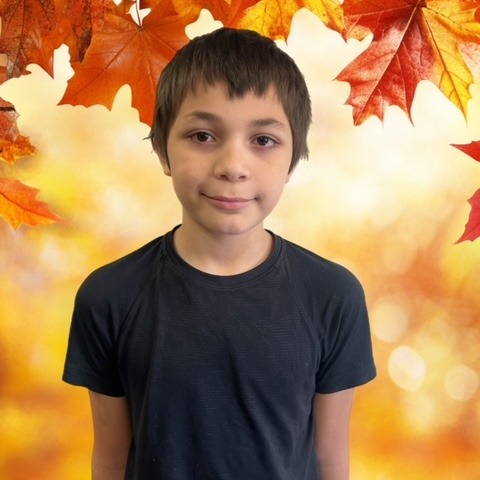 boy with fall background