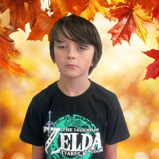 boy with fall background