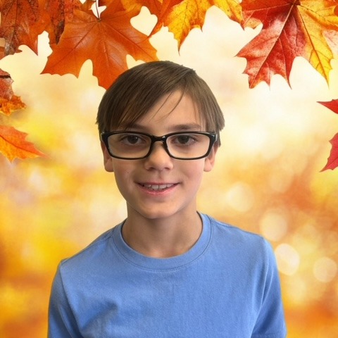 boy with fall background