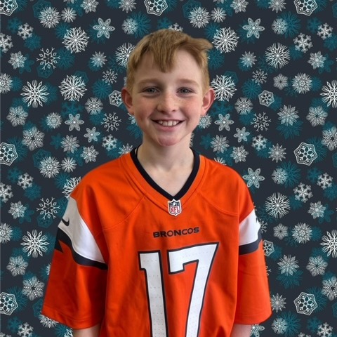 boy with snowflake background