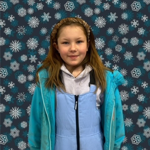 Girl with snowflake background