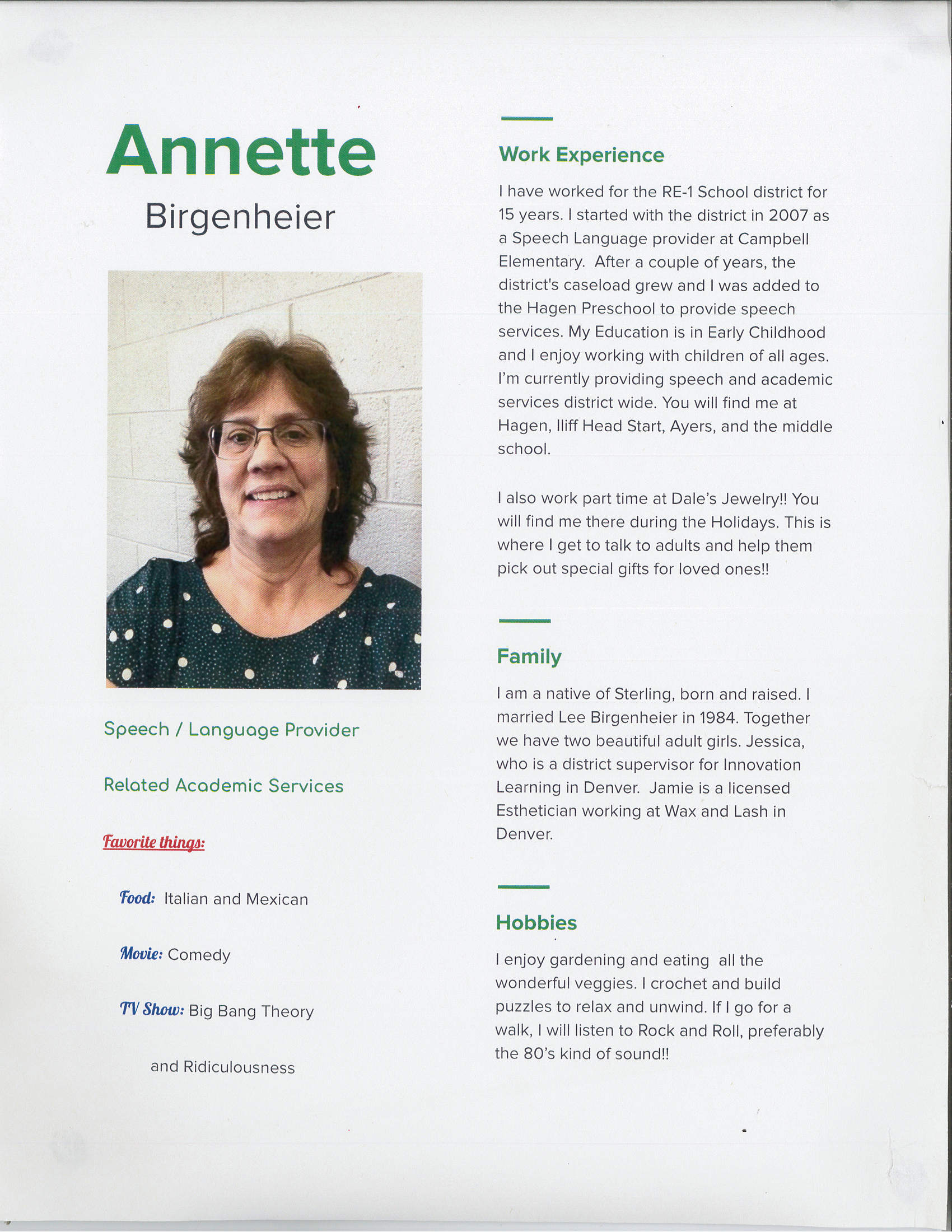 Annette  - Meet the Teacher