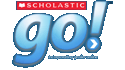 The logo for Scholastic Go!, featuring the word 'go!' in a playful blue font with an arrow pointing right, and the Scholastic name in red above it.