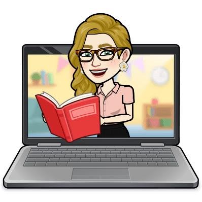 An animated character with glasses and a stylish hairstyle is holding a red book while appearing on the screen of a laptop, set against a colorful background that suggests a cozy reading environment.