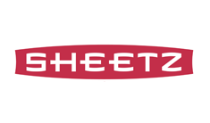 The Sheetz logo features the word 'SHEETZ' in bold white letters on a red background, with a stylized design.