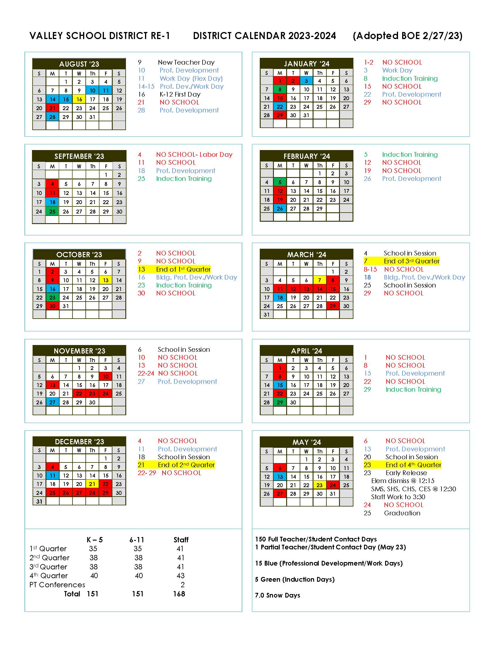 District Calendar 2023-2024 