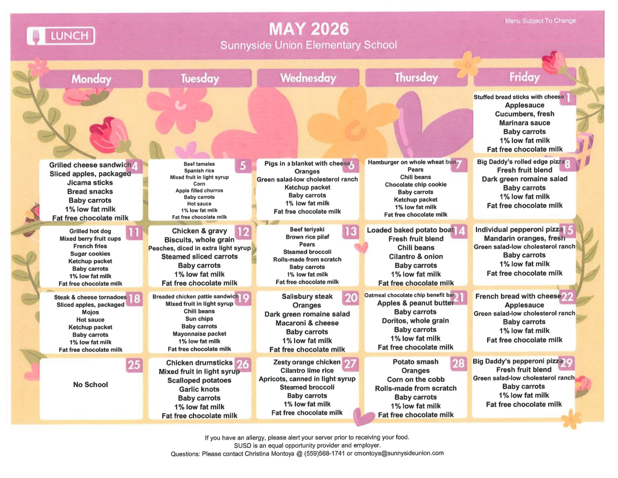 Lunch Menu