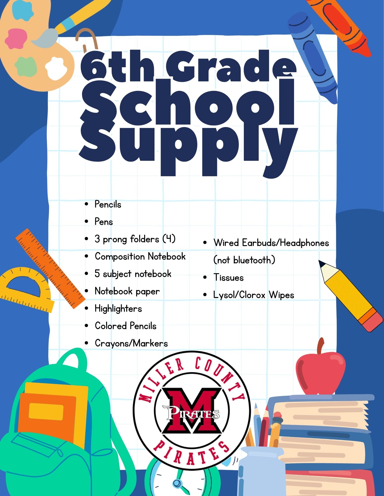 6th grade supply