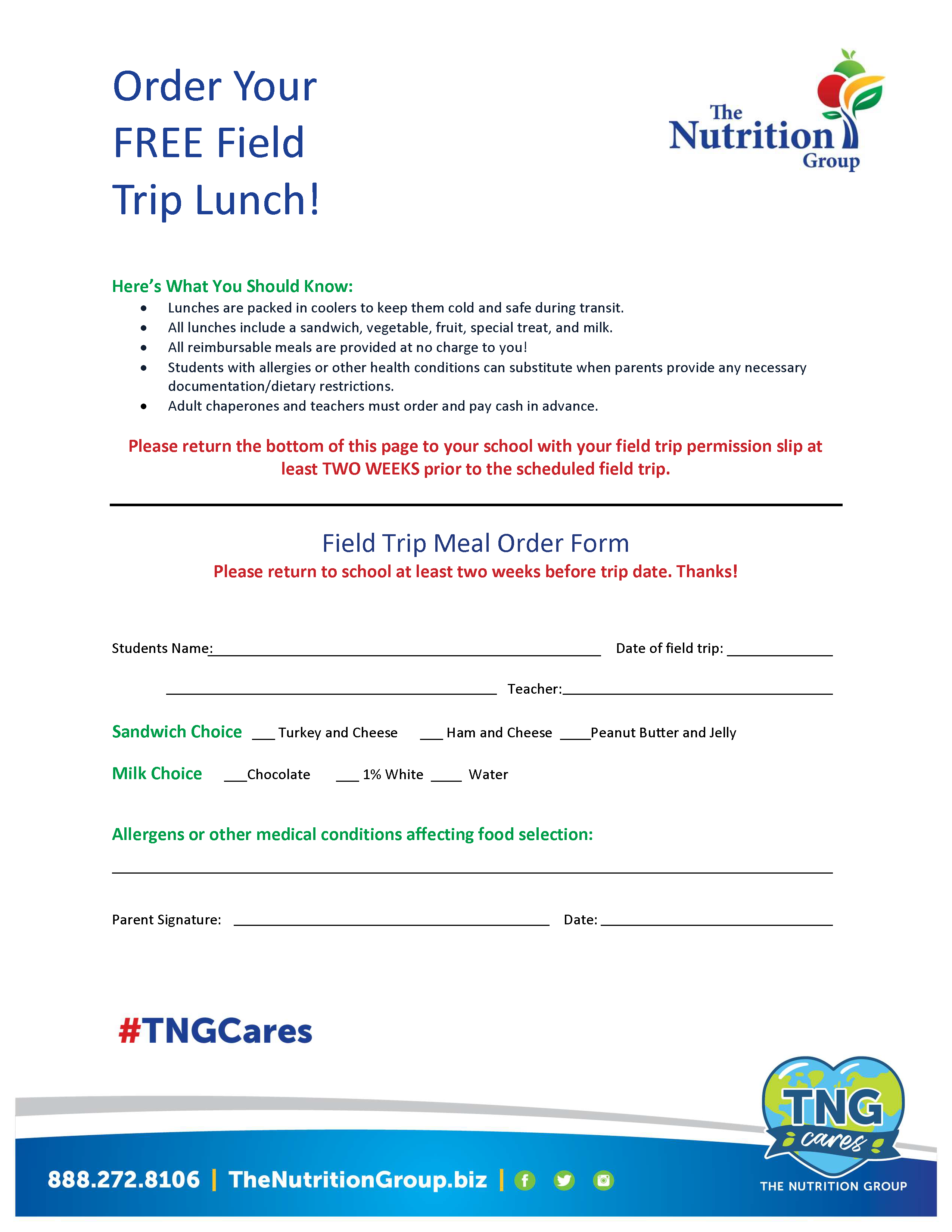 TNG Field Trip Form