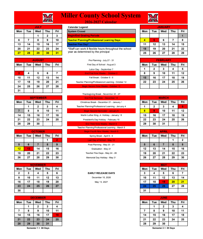 26-27 calendar