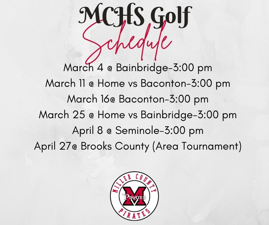 golf schedule