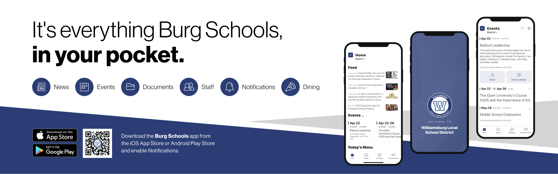 it's everything Burg Schools in your pocket, images of the new app