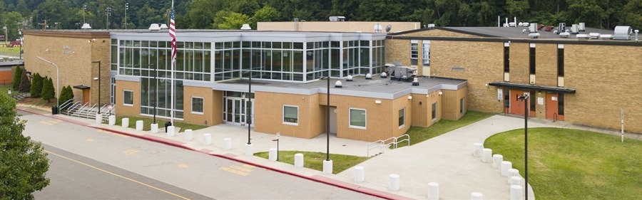 view of the front of the school