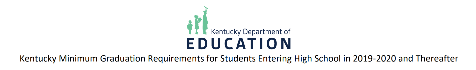 A header from the Kentucky Department of Education outlining minimum graduation requirements for students entering high school in the 2022-2023 academic year and thereafter.