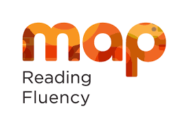 A colorful logo featuring the word 'map' in large letters with a gradient design, accompanied by the text 'Reading Fluency' in smaller font below.