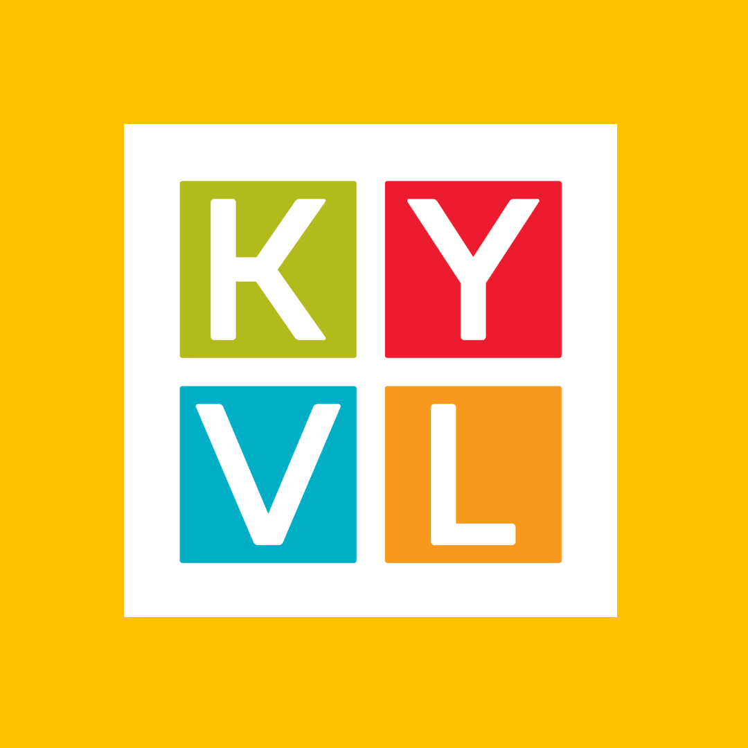 A colorful logo featuring the letters 'K', 'Y', 'V', and 'L' arranged in a grid format with a yellow background.