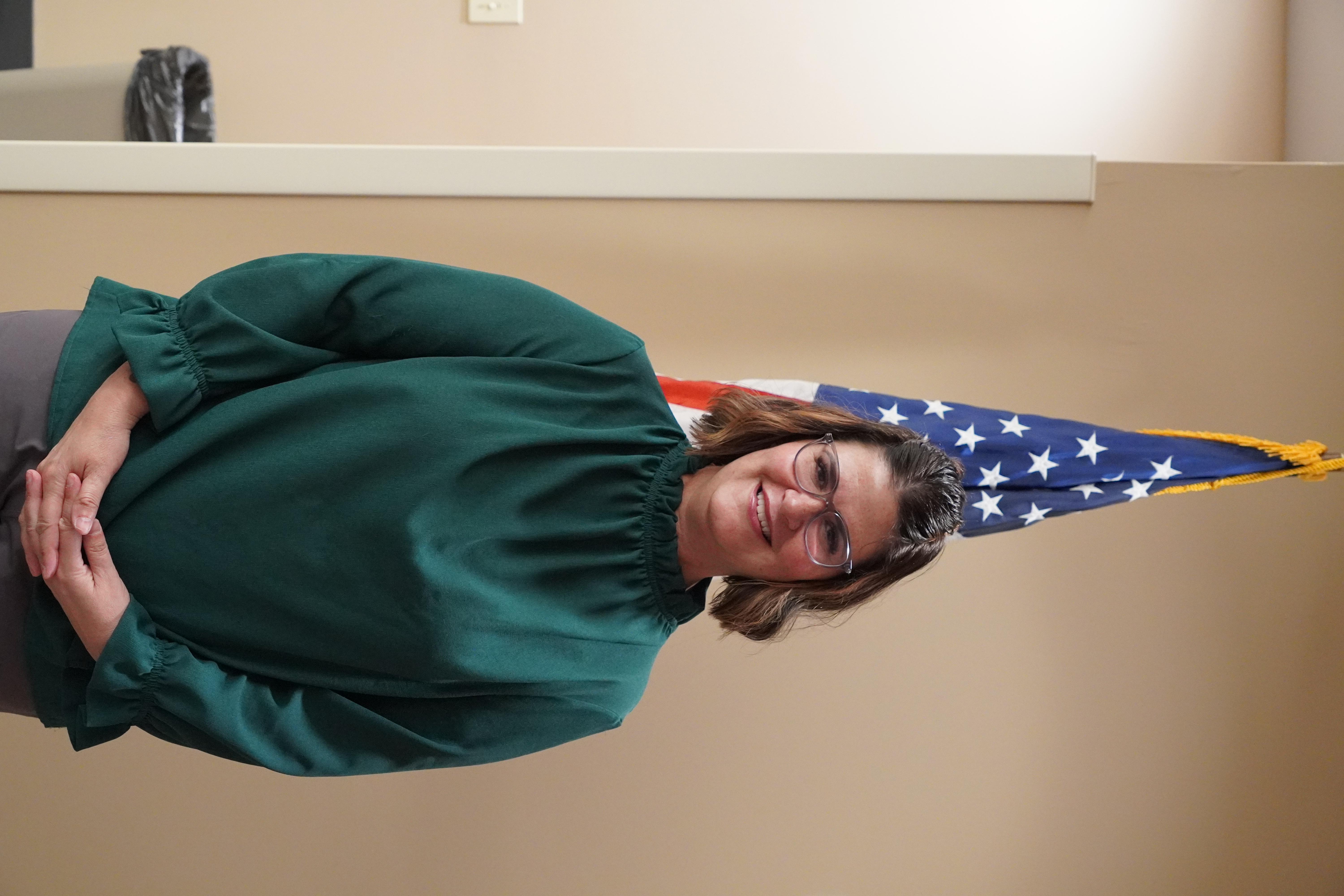 Woman in Green Shirt