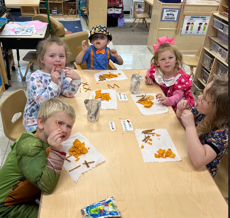 students sitting at a table in the classroom