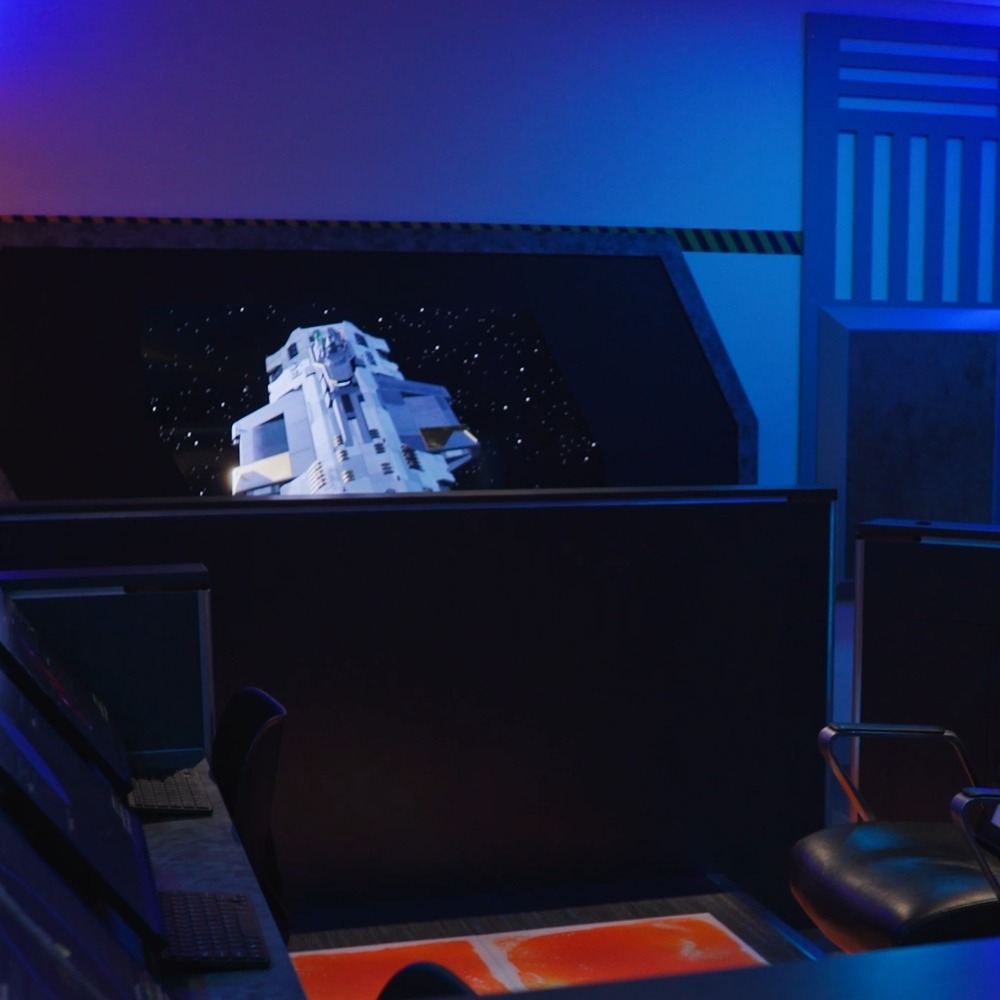 inside a space camp ship cockpit