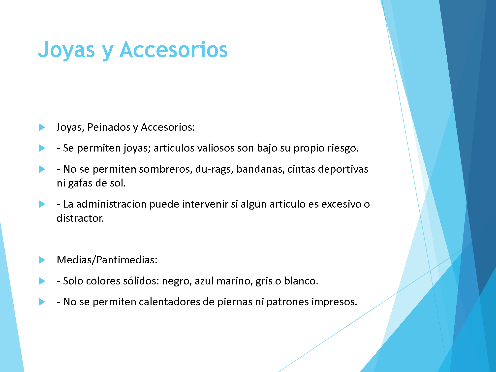 ACHS Dress Code presentation _Spanish5