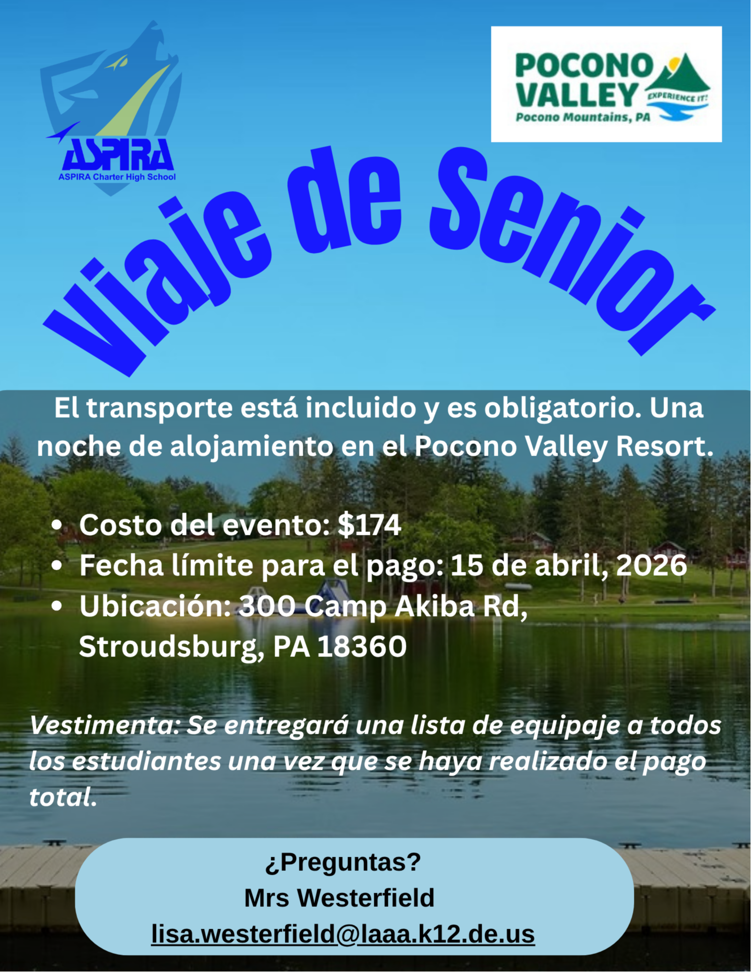 Senior Class Trip flyer 