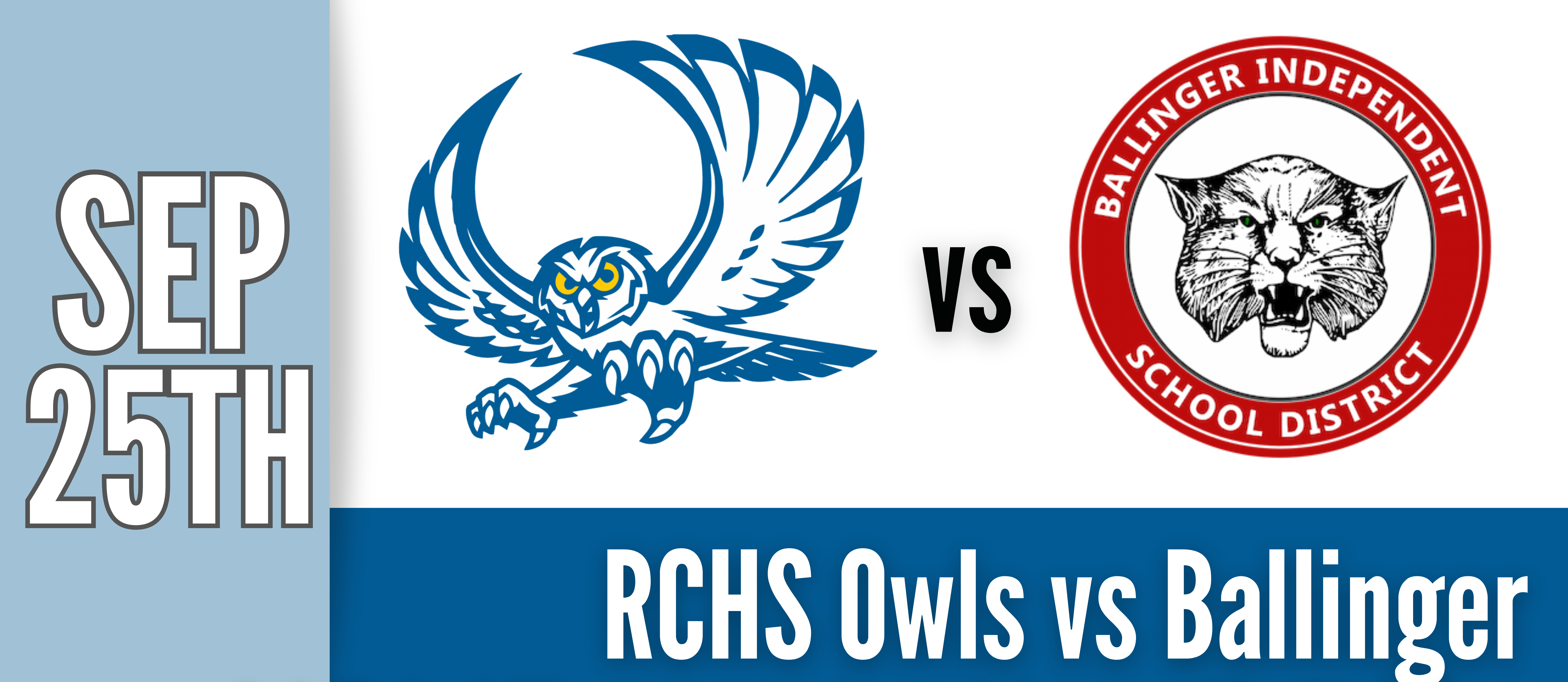 hs fb vs ballinger september 25th at home - 7 PM