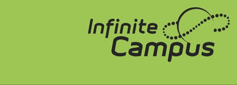 Infinite Campus logo in black on a green background