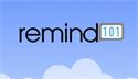 The image features the logo of Remind101, which includes the text 'remind' in black and '101' in a blue box, set against a light blue background with white clouds.