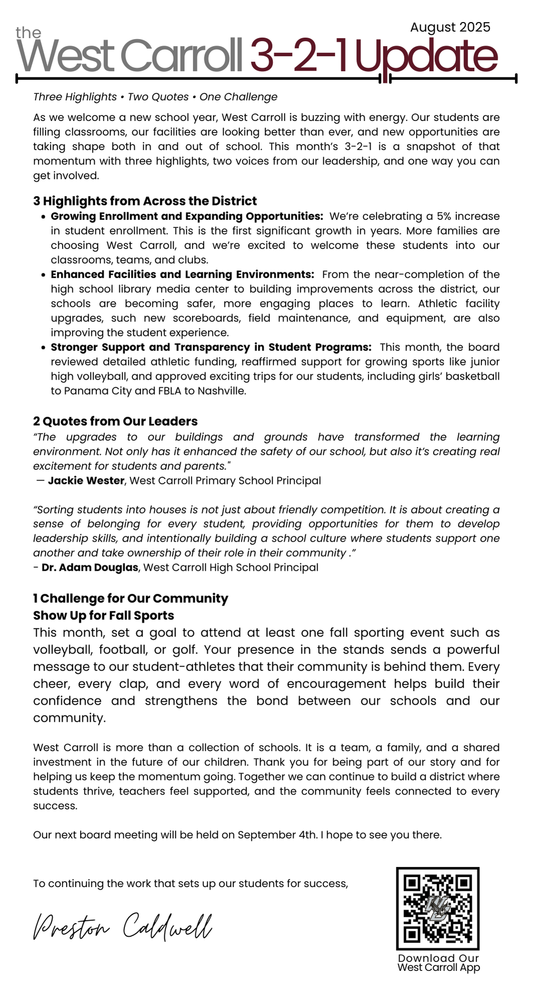 mr caldwells 321 update - links to acutal document with full text readable accessable