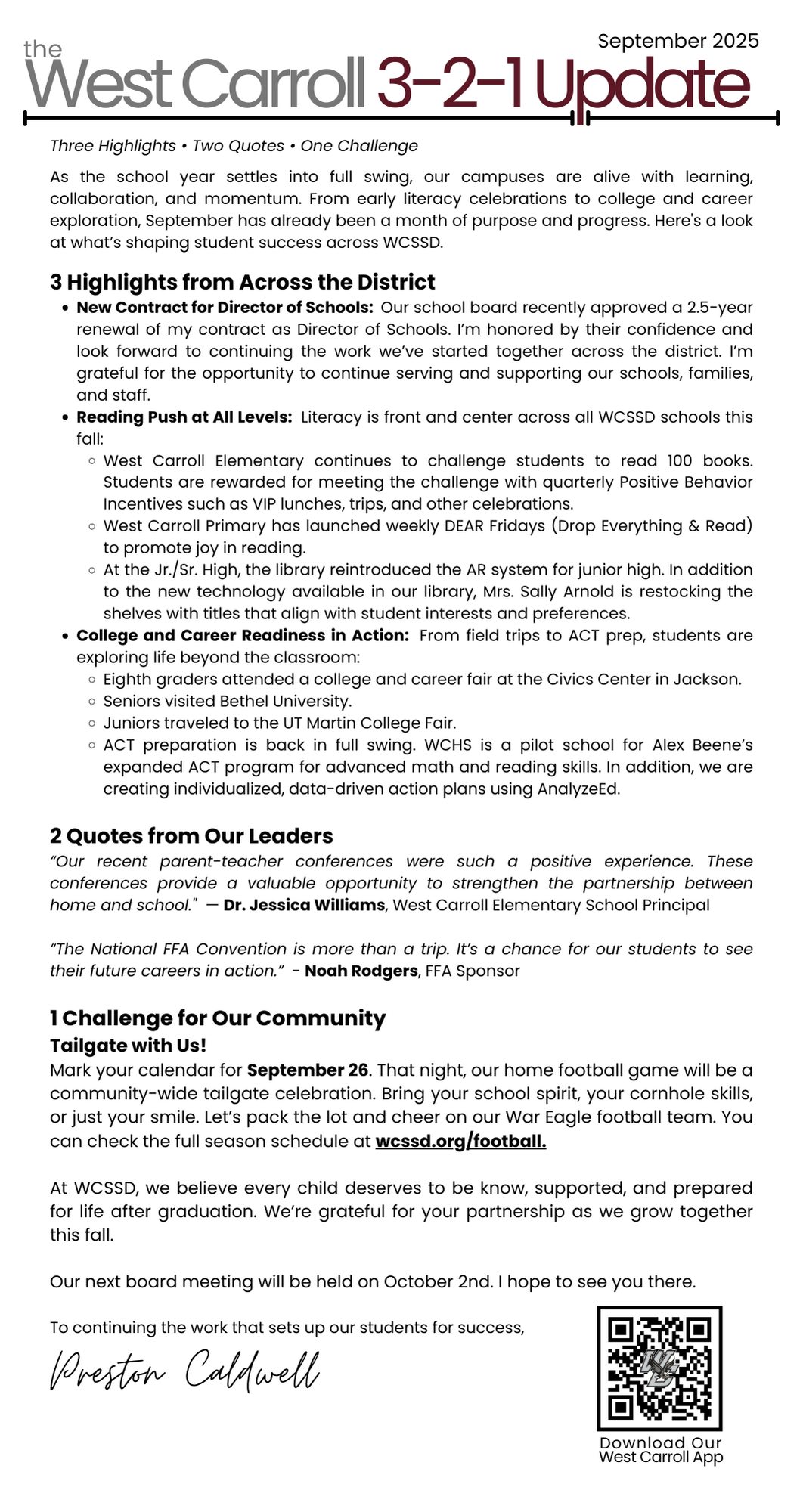 mr caldwells 321 update - links to acutal document with full text readable accessable