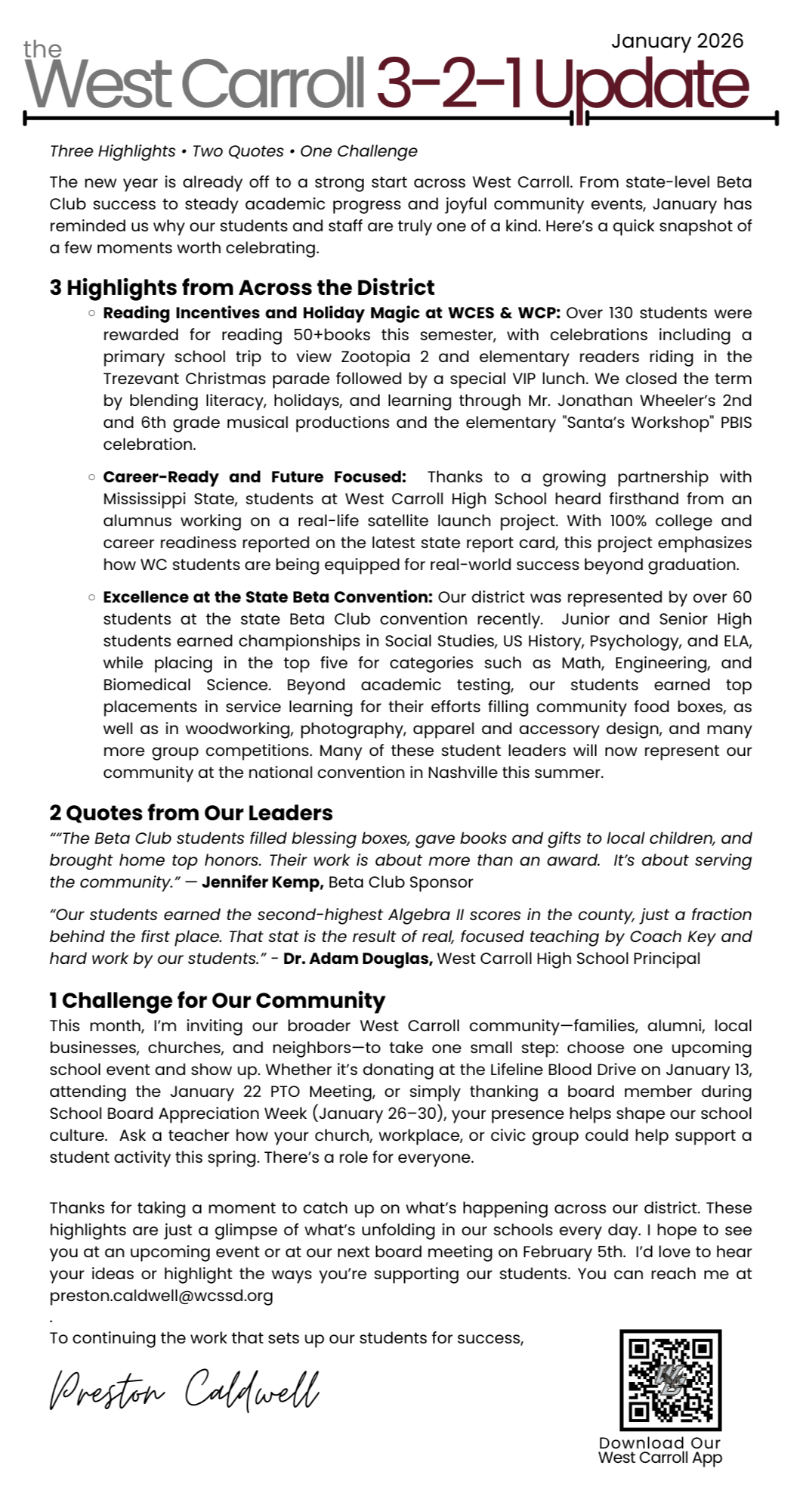 mr caldwells 321 update - links to acutal document with full text readable accessable