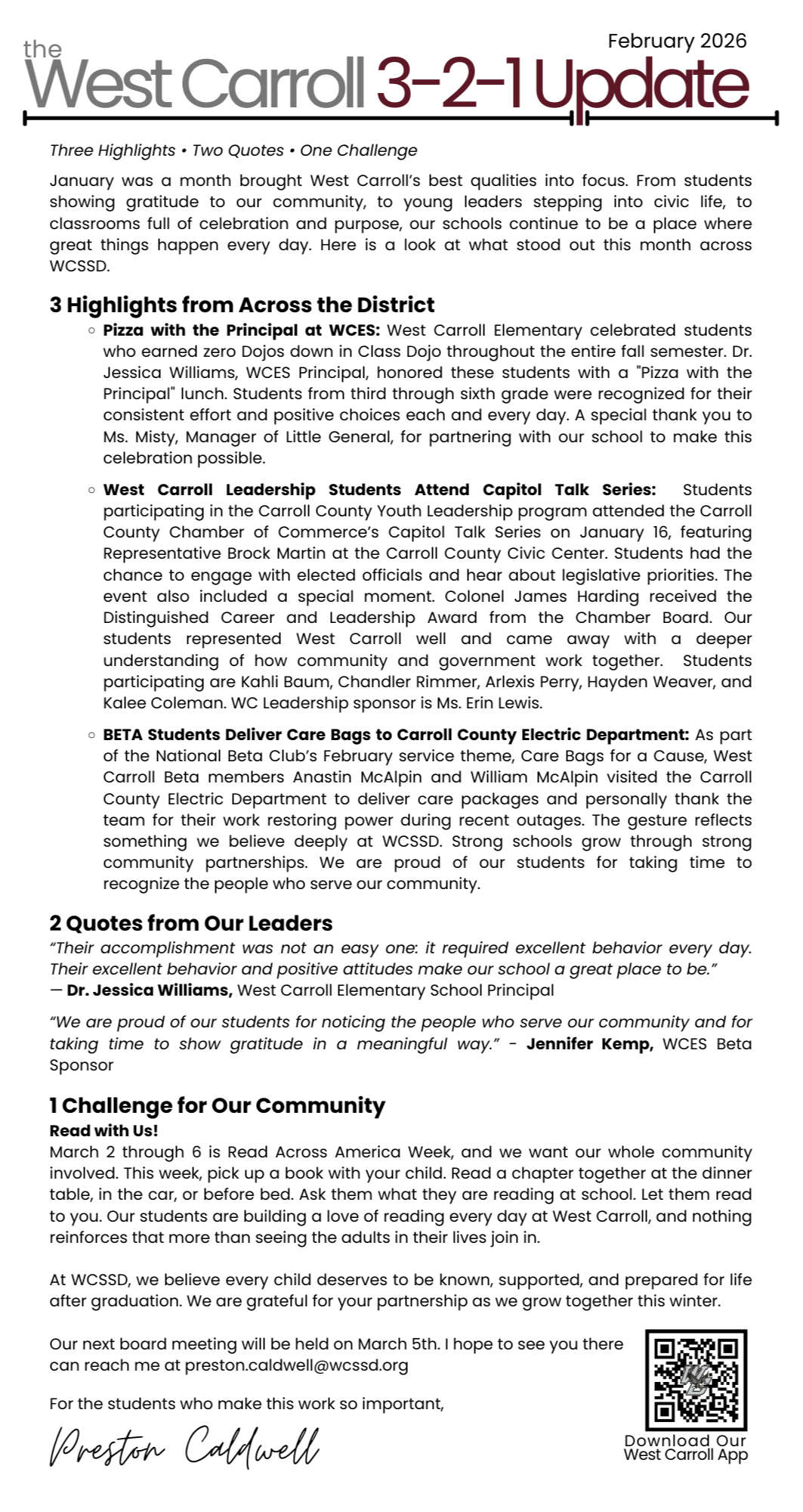 mr caldwells 321 update - links to acutal document with full text readable accessable