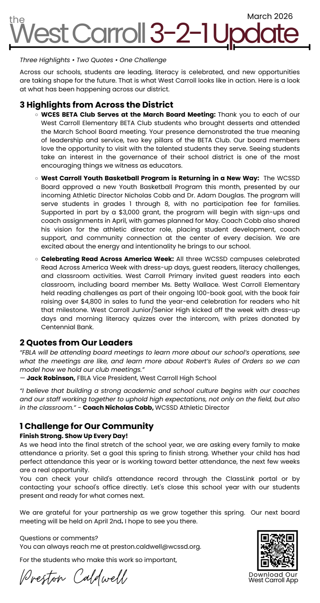 mr caldwells 321 update - links to actual document with full text readable accessable