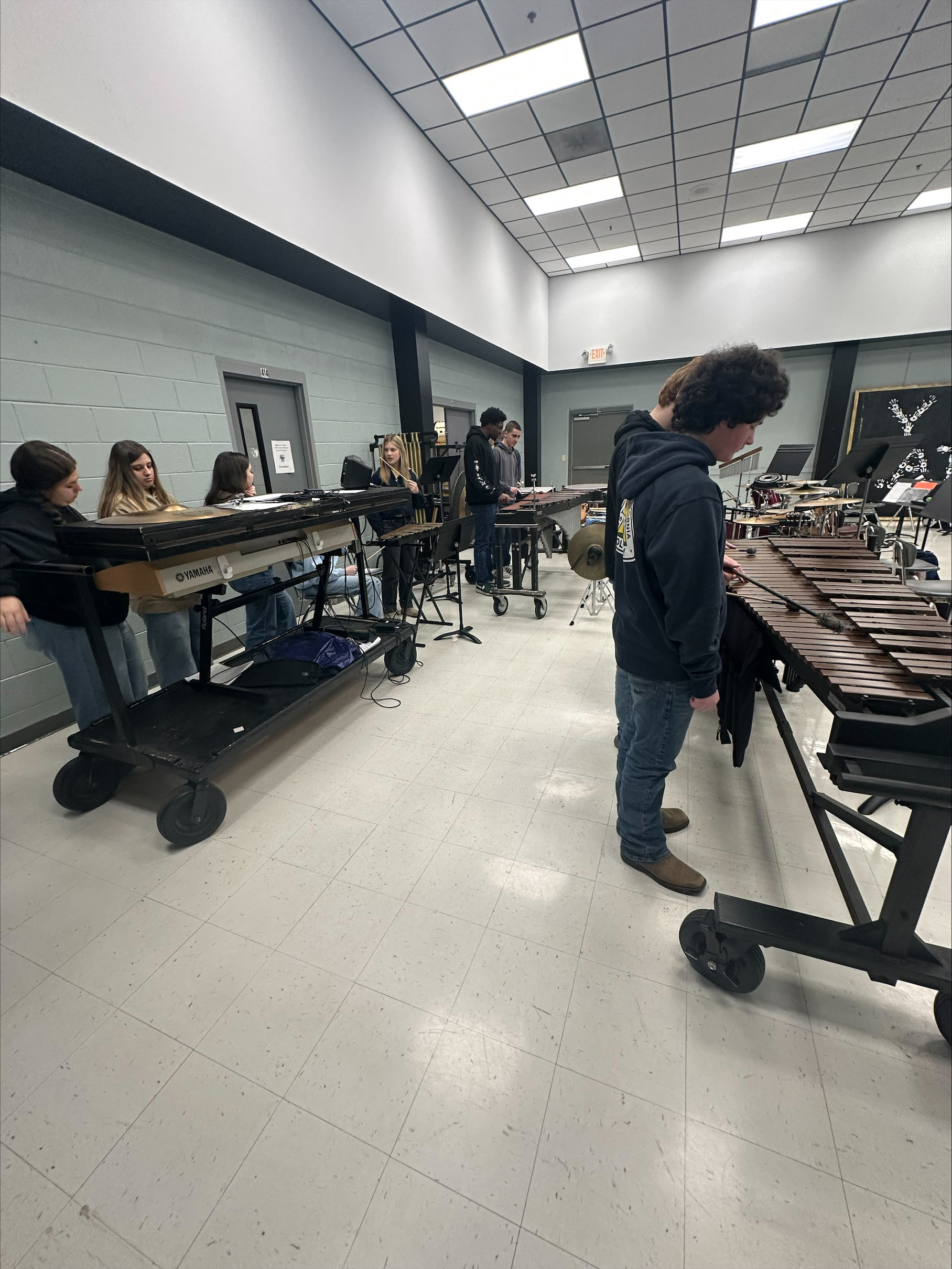 WCHS STUDENTS IN GENERAL MUSIC  LEARNING PERCUSSION