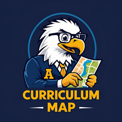 Eagle looking at a map