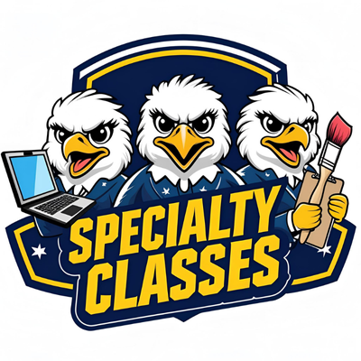 3 eagle teachers, art, PE and computers