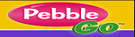 A colorful logo featuring the words 'Pebble' in pink and 'GO' in green, set against a yellow and purple background.