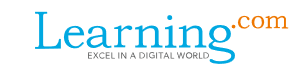 A logo featuring the word 'Learning' in blue with '.com' in orange, accompanied by the tagline 'EXCEL IN A DIGITAL WORLD.'