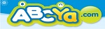 A colorful logo for the website ABCya.com, featuring playful typography in blue and yellow against a light blue background.